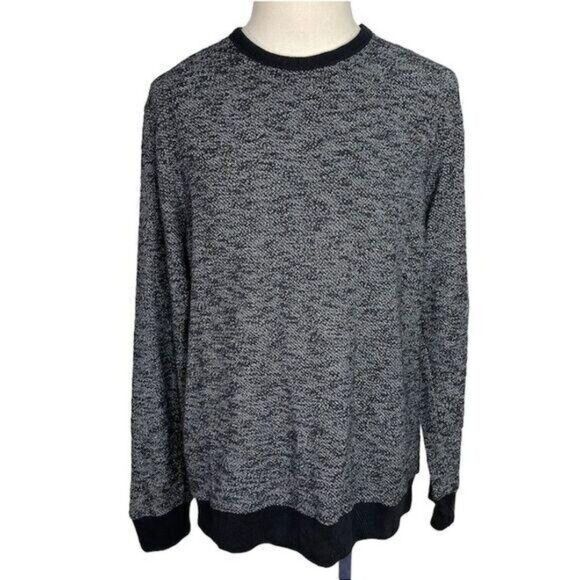 Mens Old Navy Black Heather knit Sweater XL Long Sleeves Crewneck - Picture 2 of 13